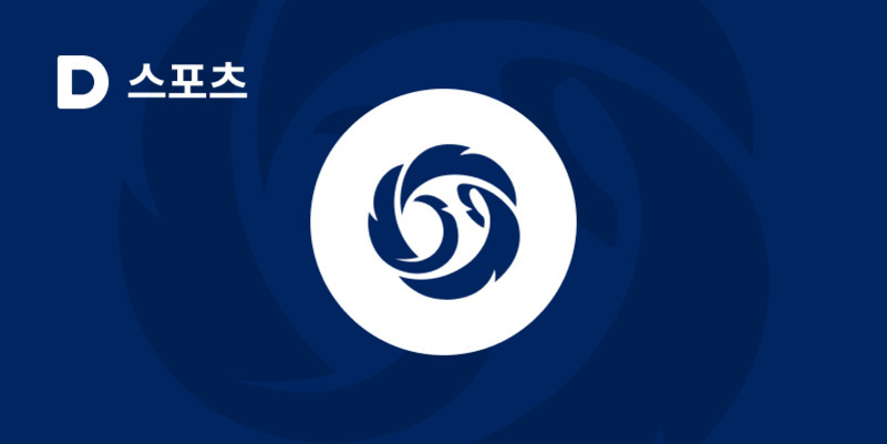 파란색 배경에 흰색 원 안에 추상적인 새 모양 로고가 있고, 왼쪽 상단에는 'D 스포츠'라는 한글 텍스트가 쓰여 있다.